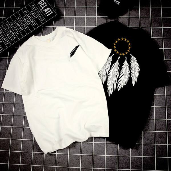 Άνετο μαύρο μανίκι T-shirt με άσπρο και μαύρο χρώμα