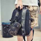 Rucsac barbatesc camuflaj din piele ecologica + poseta sau clutch - doua modele