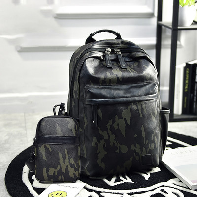 Rucsac barbatesc camuflaj din piele ecologica + poseta sau clutch - doua modele