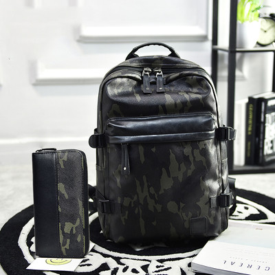 Rucsac barbatesc camuflaj din piele ecologica + poseta sau clutch - doua modele