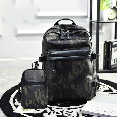 Rucsac barbatesc camuflaj din piele ecologica + poseta sau clutch - doua modele