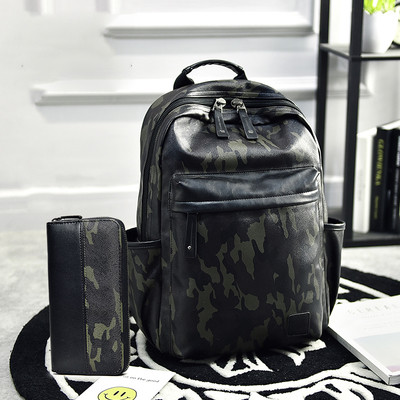 Rucsac barbatesc camuflaj din piele ecologica + poseta sau clutch - doua modele