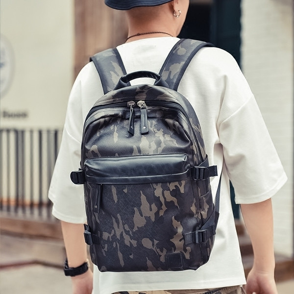 Rucsac barbatesc camuflaj din piele ecologica + poseta sau clutch - doua modele