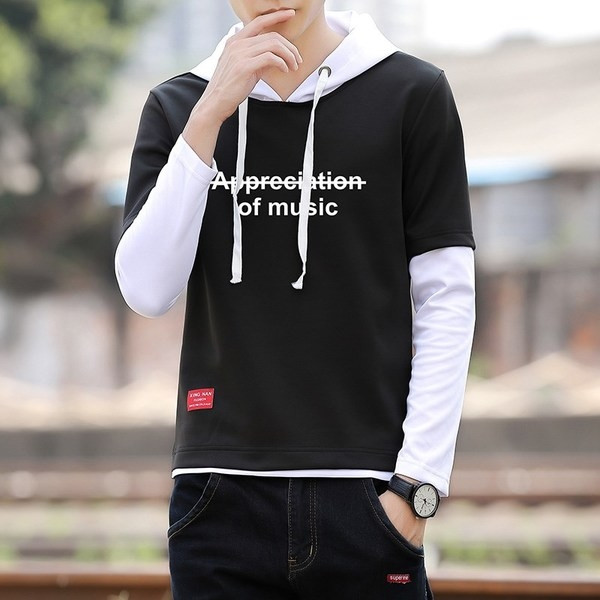 Bluză de bărbați sport-casual cu glugă și inscripție în mai multe culori