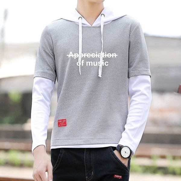 Bluză de bărbați sport-casual cu glugă și inscripție în mai multe culori