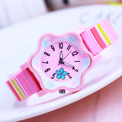 Ρολόγια κοριτσιών για κορίτσια με πολύχρωμο ιμάντα - Λουλούδι