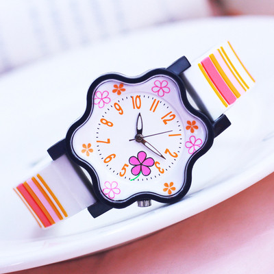 Ρολόγια κοριτσιών για κορίτσια με πολύχρωμο ιμάντα - Λουλούδι