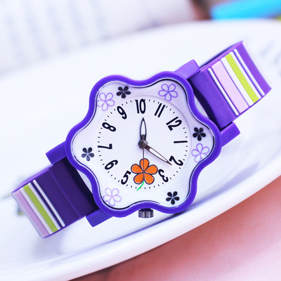 Ρολόγια κοριτσιών για κορίτσια με πολύχρωμο ιμάντα - Λουλούδι