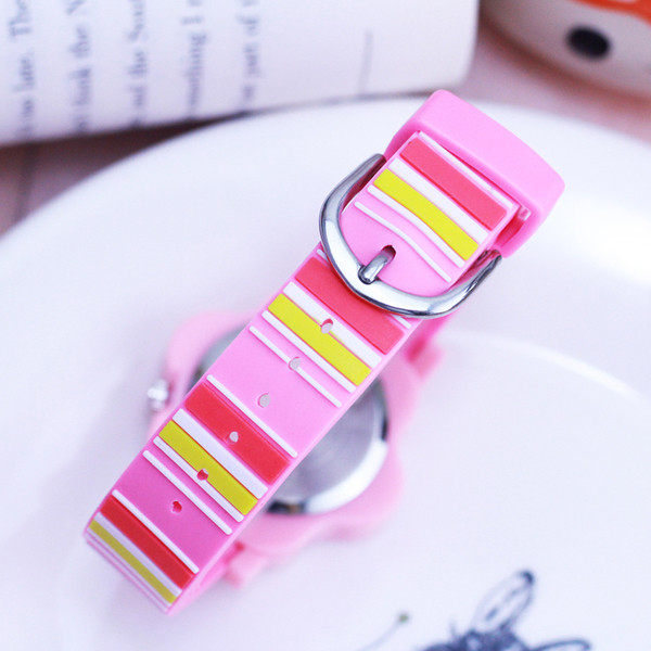 Ρολόγια κοριτσιών για κορίτσια με πολύχρωμο ιμάντα - Λουλούδι