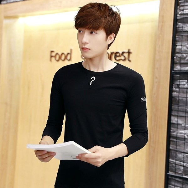 Ежедневна мъжка блуза изчистен модел  с О-образно деколте в няколко цвята 