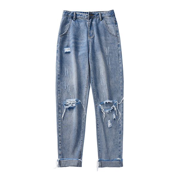 Blugi pentru bărbați de culoare deschisă, potriviti pentru utilizarea de zi cu zi