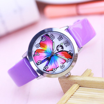 Детски часовник за момичета с цветна пеперуда