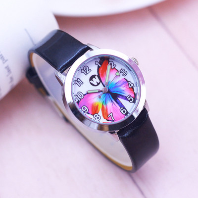 Ceas pentru copii pentru fete cu un fluture colorat