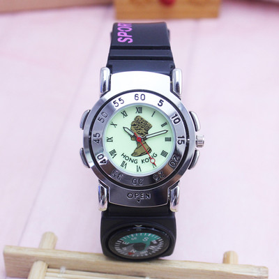 Детски спортно-ежедневен часовник с декорация компас