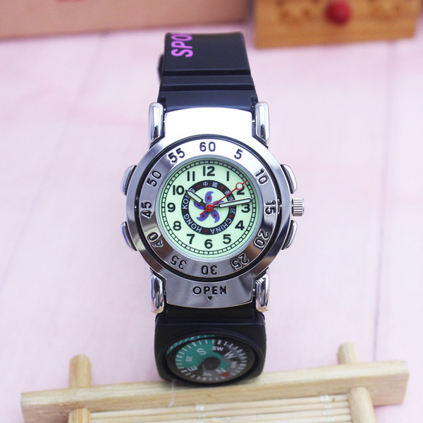 Детски спортно-ежедневен часовник с декорация компас