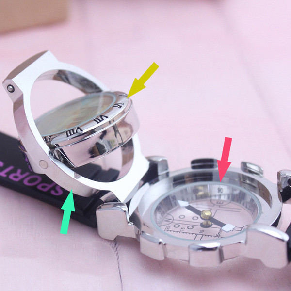 Детски спортно-ежедневен часовник с декорация компас