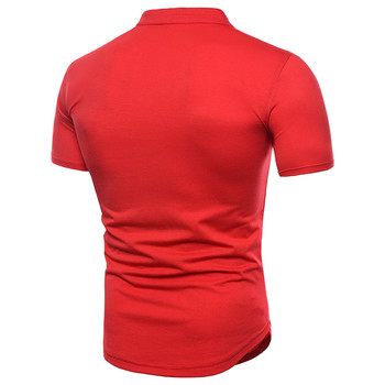 Ежедневна мъжка тениска с връзки в бял, сив и червен цвят