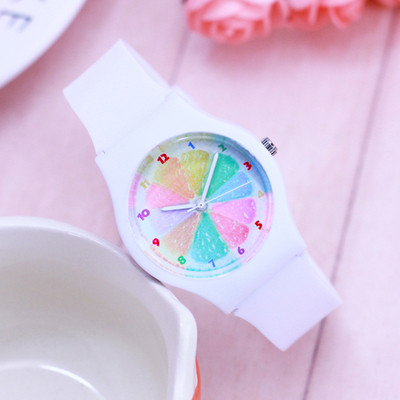 Ceas modern pentru fete pentru copii cu cadran colorat