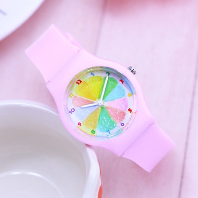 Ceas modern pentru fete pentru copii cu cadran colorat