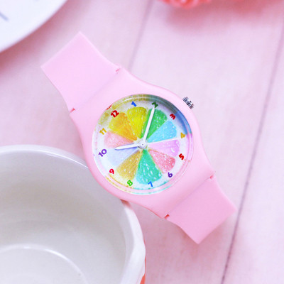 Ceas modern pentru fete pentru copii cu cadran colorat