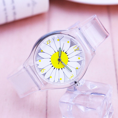 Детски часовник за момичета с прозрачна каишка