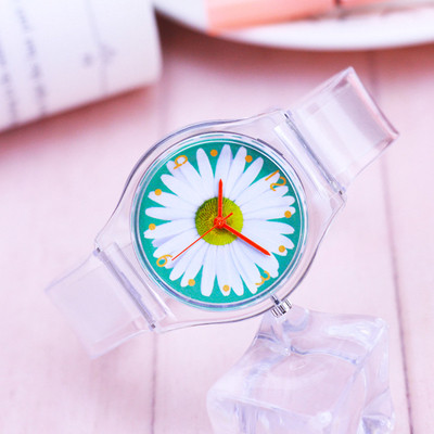 Детски часовник за момичета с прозрачна каишка