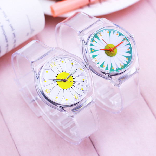 Детски часовник за момичета с прозрачна каишка 