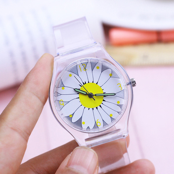 Детски часовник за момичета с прозрачна каишка 