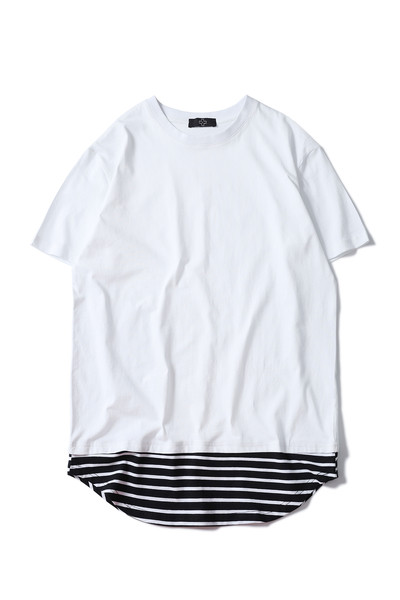 Κομψή μπλούζα με μακρόστενο σχέδιο O-neckline σε δύο χρώματα