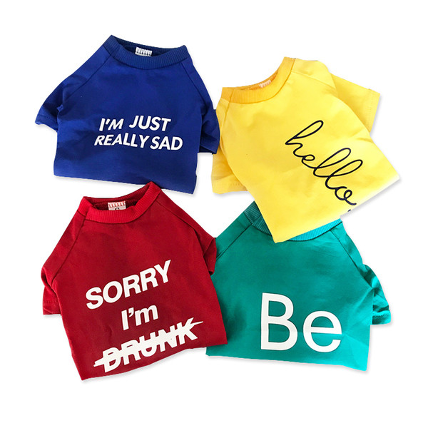 Тениски за домашни любимци в различни цветове със закачливи надписи