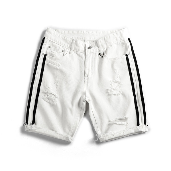 Мъжки къси панталони в два цвята с ленти отстрани 