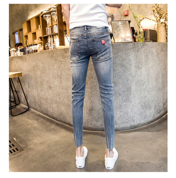 Мъжки дънки - Slim модел в светъл цвят