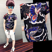 Tricou copii pentru un baiat din dantela cu model