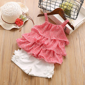 Детски комплект за момичета включващ панталони с 3D декорация и потник в различни цветове