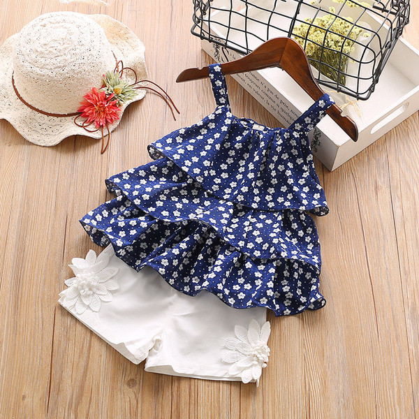 Детски комплект за момичета включващ панталони с 3D декорация и потник в различни цветове