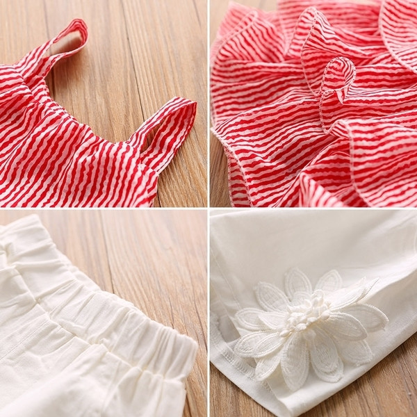 Детски комплект за момичета включващ панталони с 3D декорация и потник в различни цветове