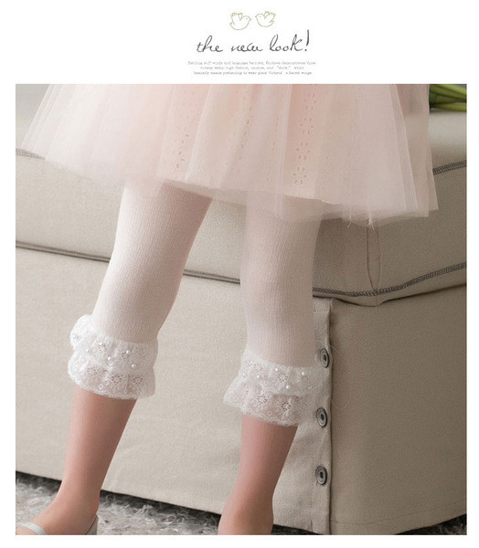 Детски клин с дантела и перли