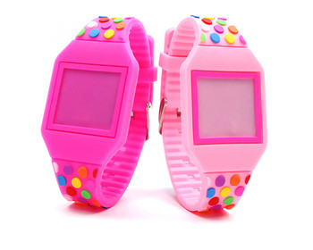 Детски LED часовник с цветна каишка за момичета и момчета