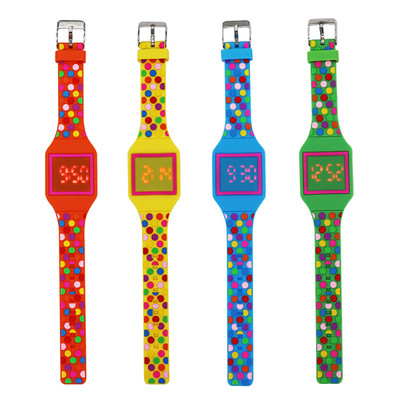 Детски LED часовник с цветна каишка за момичета и момчета