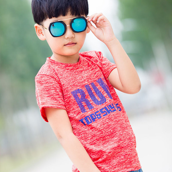 Παιδικό T-shirt για παιδιά με γκρι, μπλε και κόκκινο χρώμα