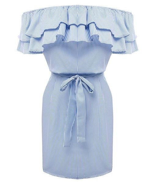 Απαλή φόρεμα κυρίες με πεσμένα μανίκια σε διάφορα παστέλ χρώματα