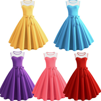 Ефирна дамска рокля разкроен модел в няколко пастелни цветове 