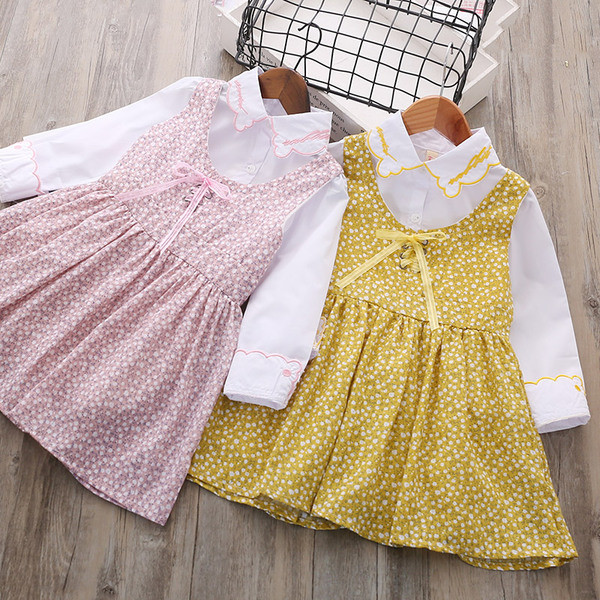 Детски комплект за момичета - риза и рокля на точки