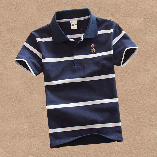 Ριγέ μπλουζάκι για αγόρι σε διάφορα χρώματα και δύο μοντέλα