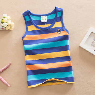 Több színben hímzéssel ellátott csíkos gyerekcipő fiúnak