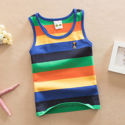 Több színben hímzéssel ellátott csíkos gyerekcipő fiúnak