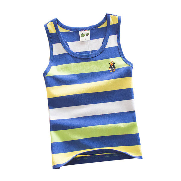 Több színben hímzéssel ellátott csíkos gyerekcipő fiúnak