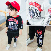 Детски суичър с качулка и панталон в два цвята и надпис