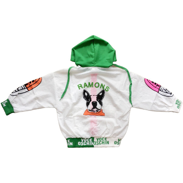 Детско спортно-ежедневно горнище с качулка, надпис и щампа