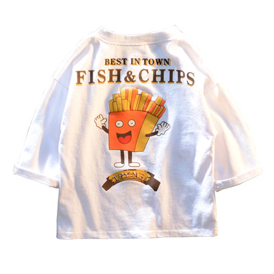 Μοντέρνα παιδική μπλούζα με μανίκι 3/4 και λευκό και μαύρο χρώμα